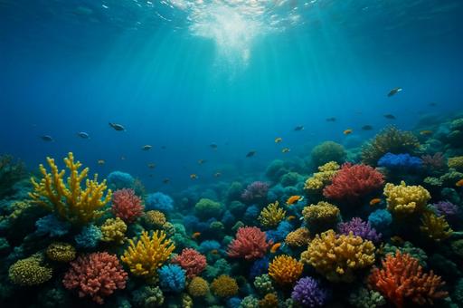 サンゴときれいな水中 サンゴときれいな水中の写真