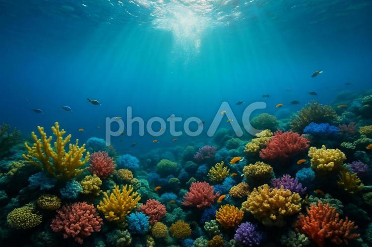 サンゴときれいな水中 水中,サンゴ,きれいの写真素材