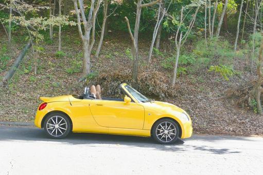 峠道のコペン１ コペン,車,オープンカーの写真素材