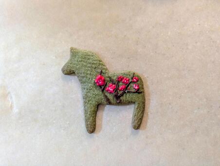 うま型クッキー抹茶味～梅 うま,クッキー,午年の写真素材