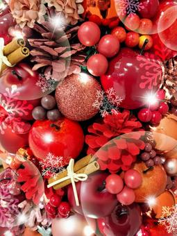 赤のクリスマス背景テクスチャ＋きらめき クリスマス,ツリー,クリスマスツリーの写真素材