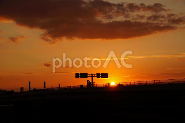 街の夕景 夕景,晴れ,町並みの写真素材