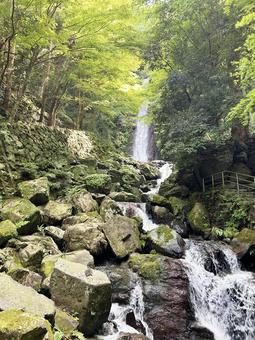 緑に包まれた滝 緑に包まれた滝 滝,緑豊か,水しぶきの写真素材