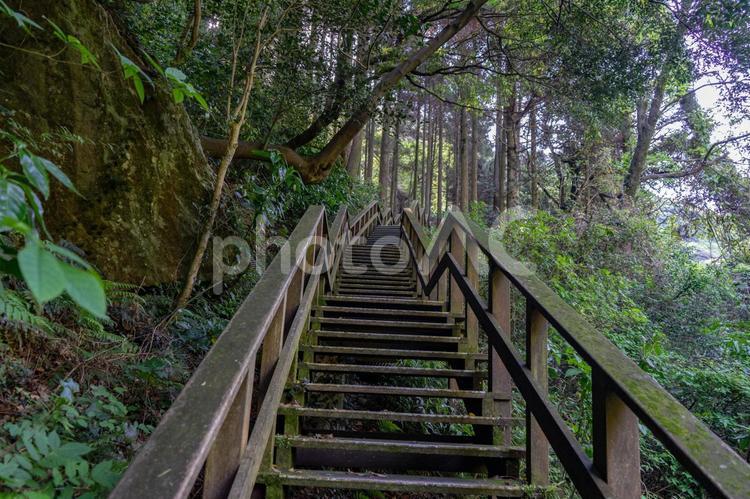 轟峡の階段 轟峡,長崎,階段の写真素材