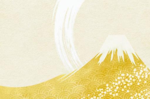 富士山と和柄の背景・年賀状の素材 和紙,年賀状,富士山の写真素材