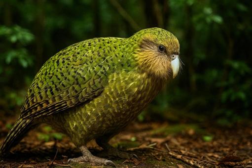 絶滅危惧種、飛べないオウム「カカポ」の姿 絶滅危惧種、飛べないオウム「カカポ」の姿の写真