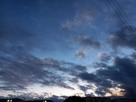 早朝の空 早朝,空,空模様の写真素材