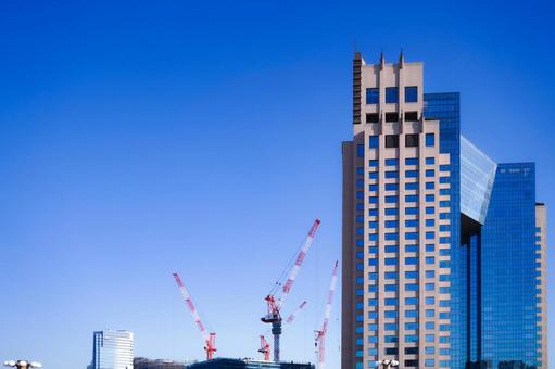 お台場の建設クレーンとビル群 お台場の建設クレーンとビル群 東京都,お台場,建設クレーンの写真素材