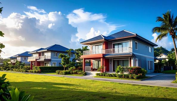 南国の住宅街の写真