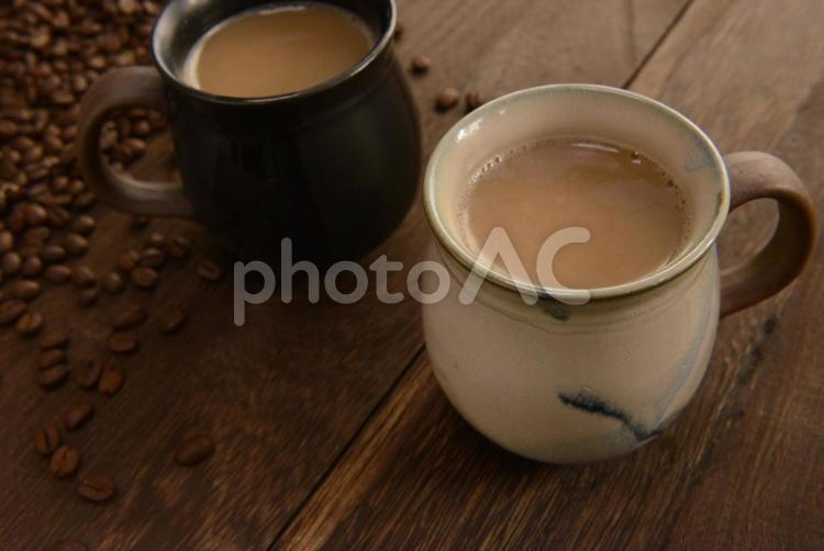 カフェ，秋冬のコーヒーイメージ コーヒー,珈琲,カフェの写真素材