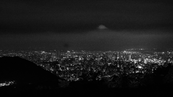 札幌の夜景(モノクロ) 札幌の夜景(モノクロ)の写真