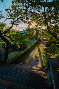 【佐賀】佐賀城跡の周辺 佐賀,佐賀城跡,城跡の写真素材