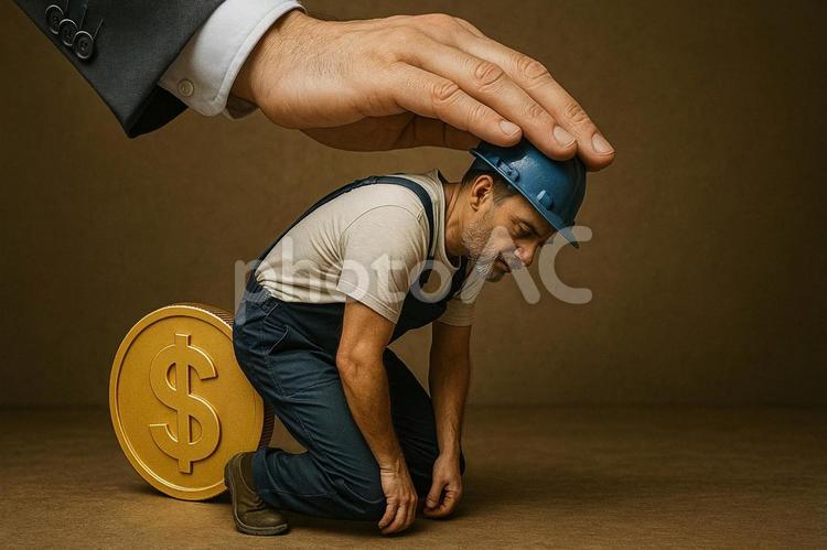 資本主義社会で疲弊する労働者 資本主義,労働者,社会問題の写真素材