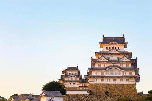 夕方の姫路城 夕方の姫路城 姫路城,姫路市,兵庫県の写真素材