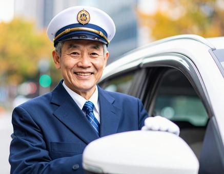 都心のベテランタクシードライバー 都心のベテランタクシードライバーの写真