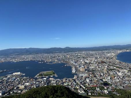 函館山の頂上から見た景色 函館山の頂上から見た景色 函館市,函館山,函館市内の写真素材