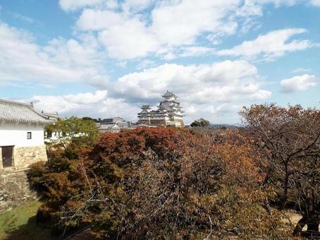 【風景写真】姫路城の風景 【風景写真】姫路城の風景 姫路城,天守閣,木造の写真素材