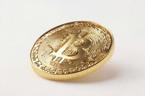 仮想通貨の代表格、金色のビットコイン 仮想通貨の代表格、金色のビットコインの写真