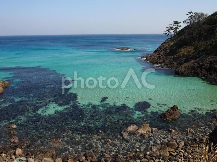 伊豆の絶景海岸 青い海,伊豆,磯の写真素材