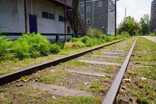 手宮線 手宮線 函館本線,小樽駅,手宮線の写真素材