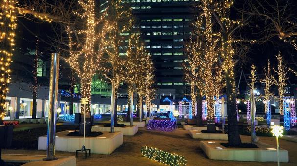 海浜幕張駅・駅付近のクリスマス（千葉市） クリスマス,イルミネーション,冬の写真素材