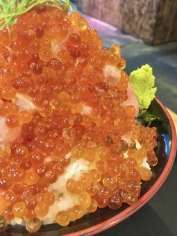 山盛りいくら丼 山盛りいくら丼 いくら丼,いくら,海鮮丼の写真素材