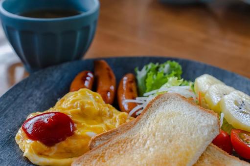 洋風朝食プレート 朝食,トースト,パンの写真素材