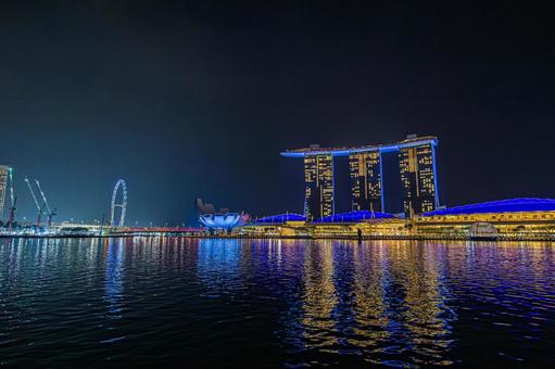 都市夜景 都市夜景,夜景,シンガポールの写真素材
