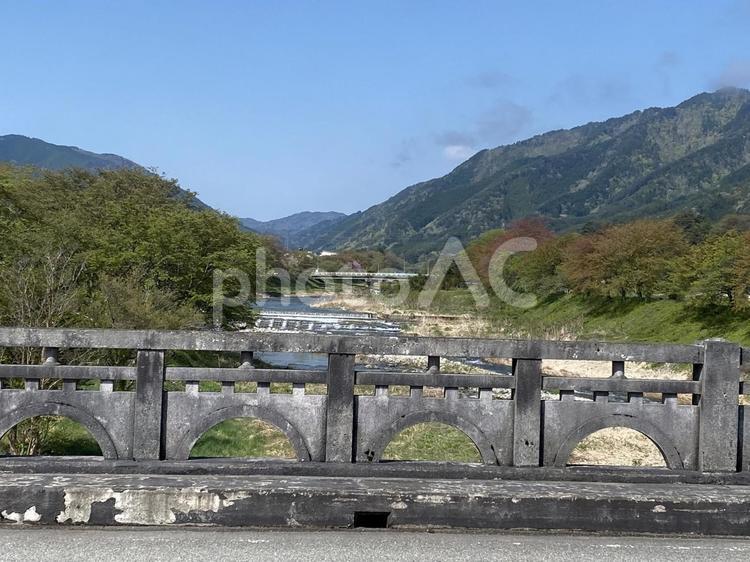 橋の上、田舎の風景 田舎,風景,川の写真素材
