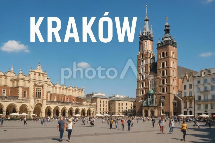 クラクフの街並み クラクフ,ポーランド,krak&oacuteの写真素材