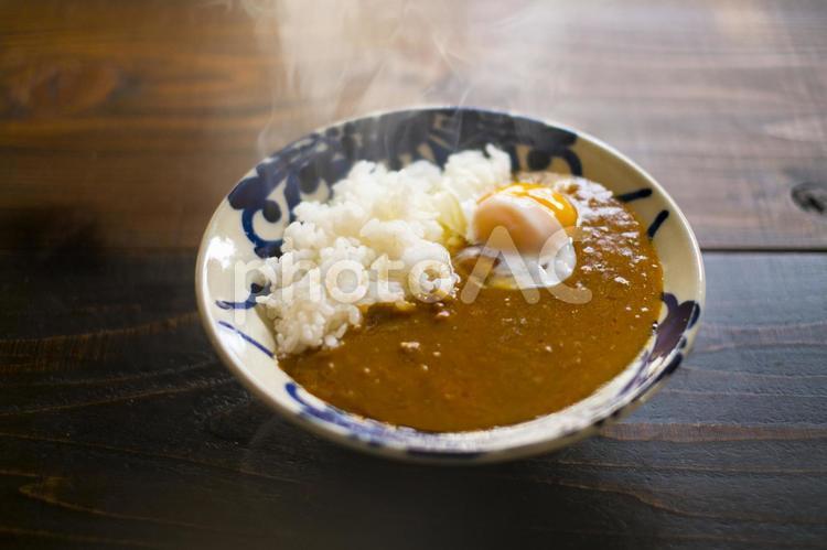 俯瞰　　真上写真 俯瞰の料理写真 カレー,カレーライス,ごはんの写真素材
