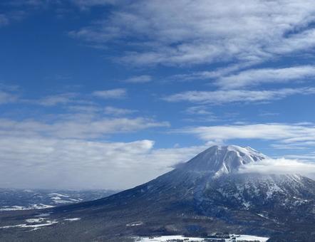 羊蹄山と空 羊蹄山と空の写真