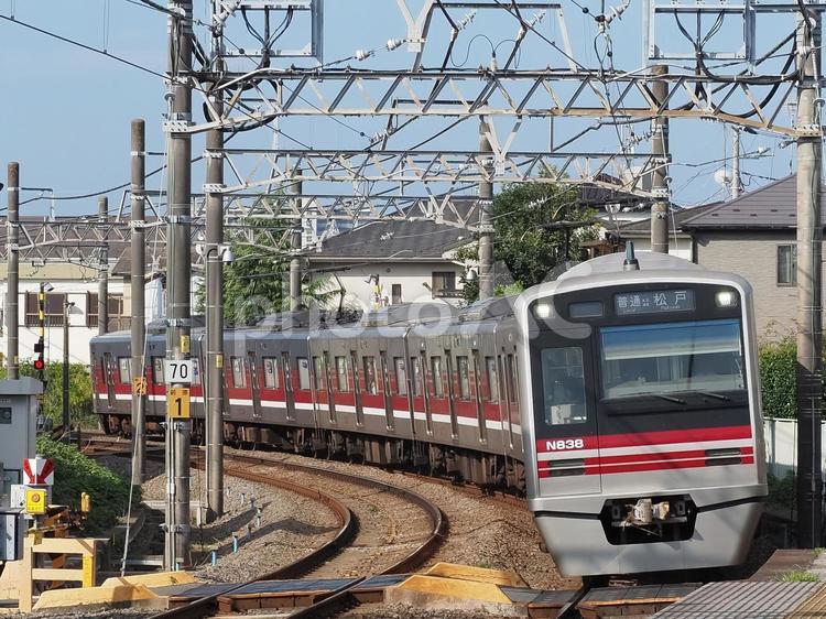 京成松戸線 N800形 N838編成 松戸線,京成松戸線,n800形の写真素材