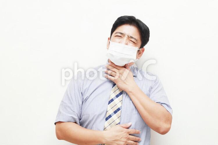 風邪に罹患した男性 日本人,男性,人物の写真素材