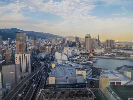 【兵庫県】神戸市・ハーバーランド ハーバーランド,神戸ポートタワー,メリケンパークの写真素材