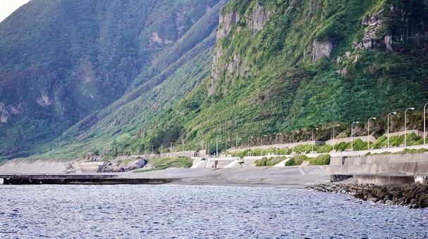 伊豆諸島新島の新島新道と前浜海岸 伊豆諸島新島の新島新道と前浜海岸の写真