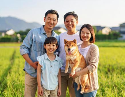 柴犬と家族・実りの秋 柴犬と家族・実りの秋の写真