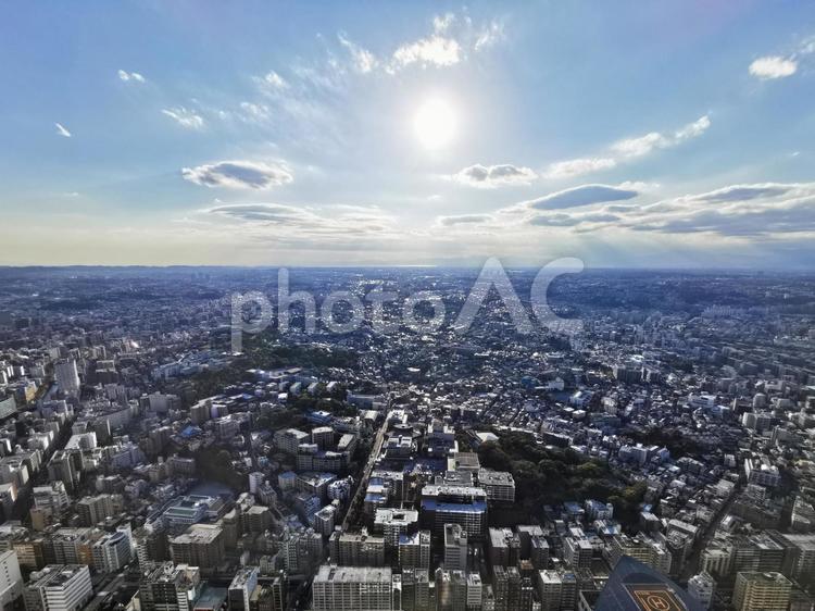 横浜の景色 ビル,みなとみらい,ランドマークタワーの写真素材