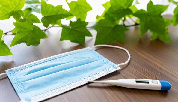 感染対策 マスクと体温計 感染対策 マスクと体温計の写真