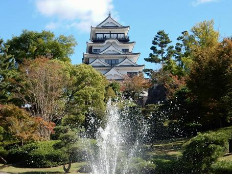 【風景写真】福山城が見える風景 福山城,天守閣,天守の写真素材