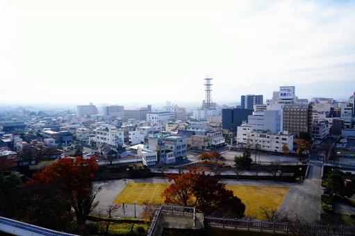 城址公園から見下ろす街並み 町並み,ビル,都市の写真素材
