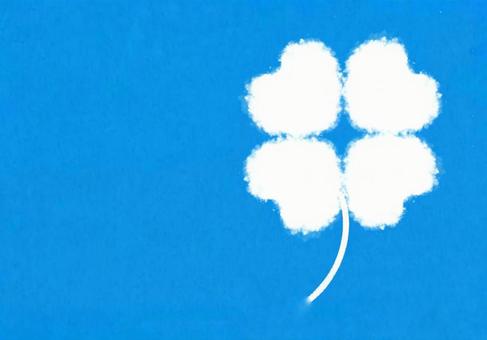 Four-leaf clover of blue sky and clouds Four-leaf clover of blue sky and clouds