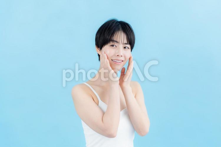 女性の美容イメージ ビューティー,美容,笑顔の写真素材