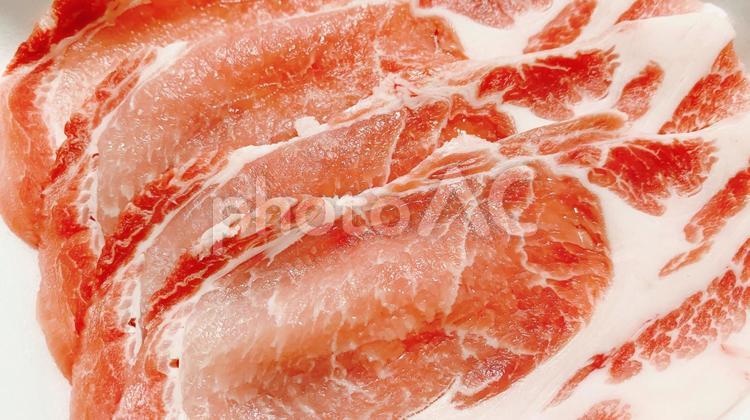 豚肉　ロース肉　肉　イメージ　素材　 豚肉,ロース,豚ロースの写真素材