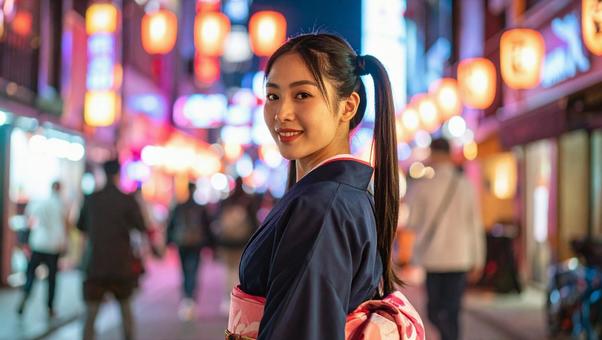 振り向く接客業の若いキャスト 振り向く接客業の若いキャストの写真