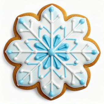 雪の結晶モチーフのアイシングクッキー 雪の結晶モチーフのアイシングクッキーの写真