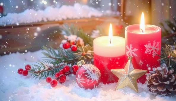 クリスマスキャンドル 飾り オーナメント クリスマスキャンドル 飾り オーナメントの写真