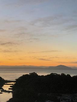 夕焼けの海 夕焼けの海の写真