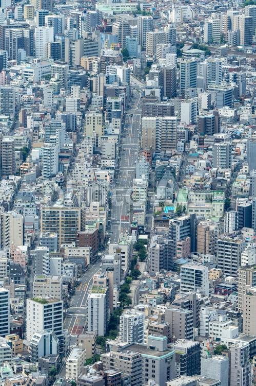 スカイツリーから見る東京の街 風景,街並み,ビル群の写真素材