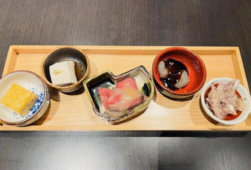 蕎麦前 前菜,アラカルト,食事の写真素材